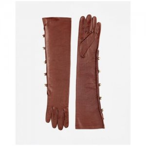Перчатки , демисезон/зима, натуральная кожа, подкладка, размер 7.5, коричневый Borbonese. Цвет: коричневый