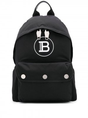 Рюкзак с логотипом Balmain. Цвет: черный