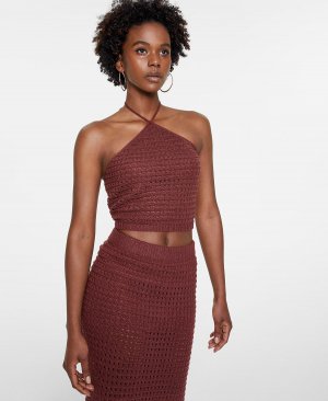 Женский топ mia крючком , коричневый Lucy Paris
