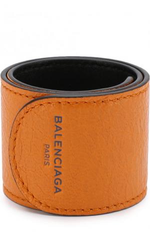 Кожаный браслет Balenciaga. Цвет: оранжевый