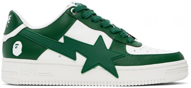 Зелено-белые кроссовки STA OS Bape