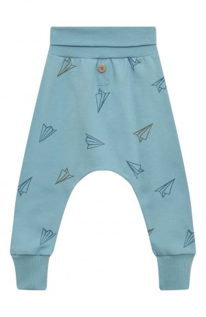 Хлопковые брюки Sanetta. Цвет: голубой
