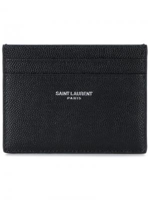 Картхолдер с логотипом Saint Laurent. Цвет: черный