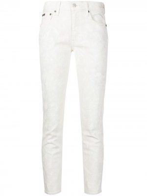 Укороченные джинсы средней посадки с леопардовым принтом Polo Ralph Lauren. Цвет: белый