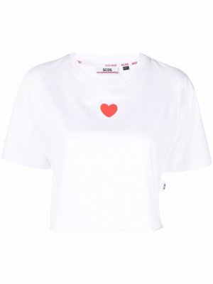 Heart-print cropped T-shirt Gcds. Цвет: белый
