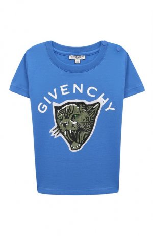 Хлопковая футболка Givenchy. Цвет: синий