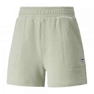 Женские шорты Downtown High Waist Shorts PUMA. Цвет: зеленый