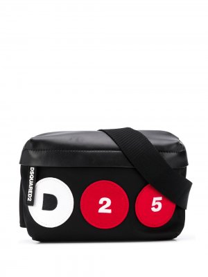 Поясная сумка с логотипом Dsquared2. Цвет: черный