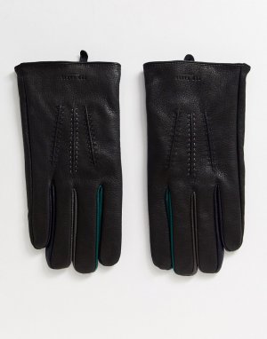 Черные кожаные перчатки Parm-Черный Ted Baker