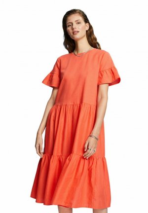 Летнее платье кораллово-оранжевого цвета Edc By Esprit