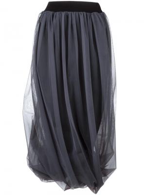 Плиссированная юбка из тюля Nostra Santissima. Цвет: серый