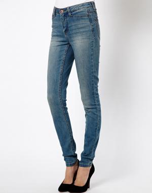 Зауженные джинсы Vero Moda. Цвет: винтажный синий