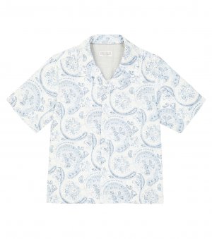 Рубашка из хлопка с принтом , синий Brunello Cucinelli