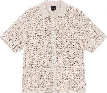 Рубашка Crochet Shirt 'Natural', кремовый Stussy