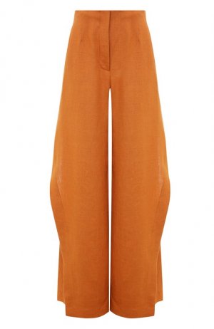 Льняные брюки Alberta Ferretti. Цвет: оранжевый