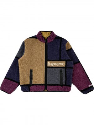 Двусторонняя куртка в стиле колор-блок Supreme. Цвет: фиолетовый