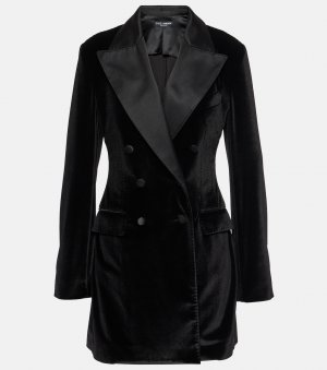 Двубортный бархатный пиджак , черный Dolce&Gabbana