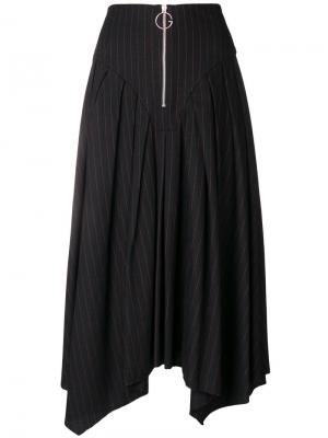 Расклешенная юбка миди Gaelle Bonheur. Цвет: черный