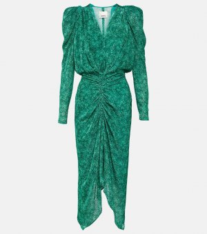 Бархатное платье миди maray с объемными рукавами , зеленый Isabel Marant