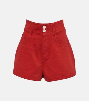 Хлопковые шорты с высокой посадкой ALAÏA, красный Alaïa