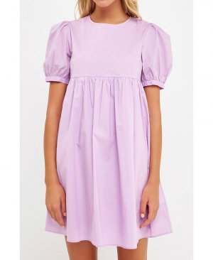 Женское платье Babydoll с пышными рукавами , фиолетовый English Factory