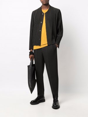 Плиссированный пиджак с V-образным вырезом Homme Plissé Issey Miyake. Цвет: черный