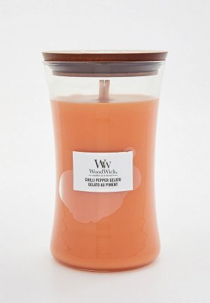 Свеча ароматическая Woodwick большая Джелато с перцем чили 610 г. Цвет: коралловый