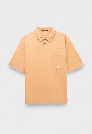 Поло C.P. Company 20/1 jersey boxy polo shirt pastry shell. Цвет: оранжевый