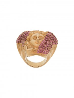 Кольцо Medusa с кристаллами Versace. Цвет: золотистый