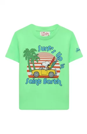 Хлопковая футболка MC2 Saint Barth. Цвет: зелёный