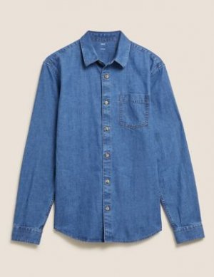 Denim Shirt, Marks&Spencer Marks & Spencer. Цвет: умеренный синий