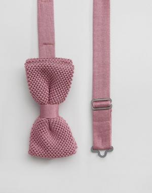 Вязаный галстук-бабочка Noose & Monkey. Цвет: розовый