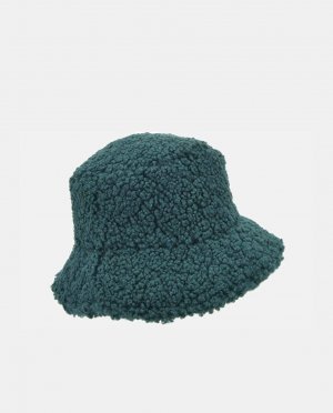 Зеленая шляпа-ведро с полями из овчины , зеленый Seeberger