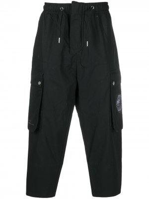 Укороченные брюки карго Li-Ning. Цвет: черный