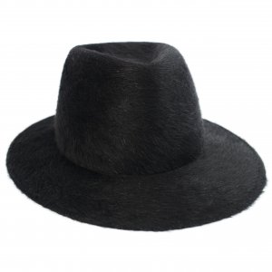 Черная шляпа с мехом Ann Demeulemeester