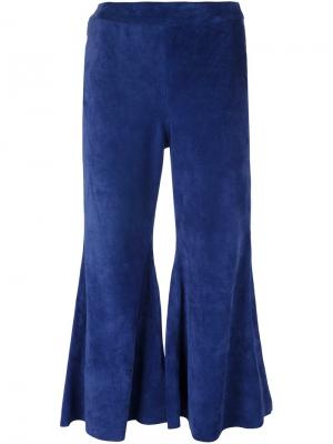 Укороченные расклешенные брюки Manokhi. Цвет: синий