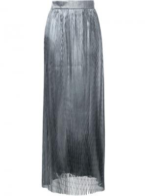 Длинная резная юбка Iris Van Herpen. Цвет: металлический