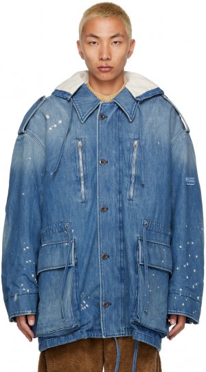 Синяя окрашенная джинсовая куртка Acne Studios