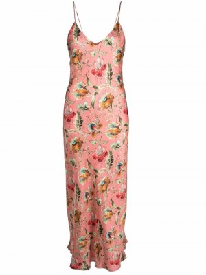 Floral-print silk maxi dress Alberto Biani. Цвет: розовый