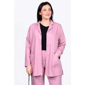 Пиджак , средней длины, силуэт прямой, размер 60, розовый SVESTA. Цвет: розовый
