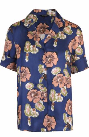 Блуза в пижамном стиле с цветочным принтом Tara Jarmon. Цвет: темно-синий