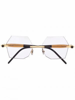 Солнцезащитные очки в геометричной оправе Kuboraum. Цвет: черный