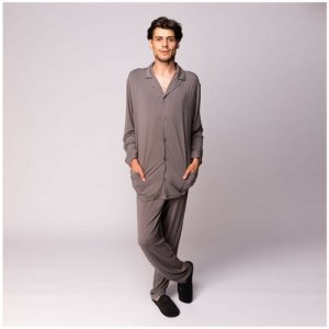 Пижама , размер 50, серый Sofi De MarkO. Цвет: хаки/серый