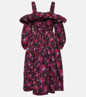 Платье миди caprice из хлопкового поплина с цветочным принтом , фиолетовый Ulla Johnson