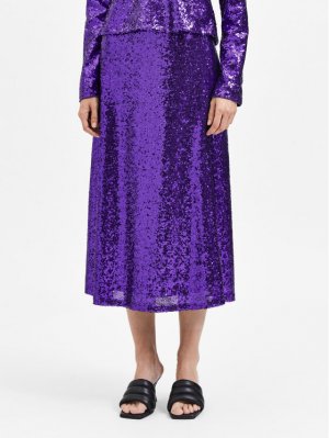 Трапециевидная юбка стандартного кроя , фиолетовый Selected Femme