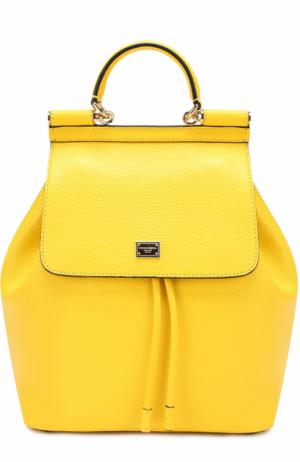 Рюкзак Sicily с клапаном Dolce & Gabbana. Цвет: желтый
