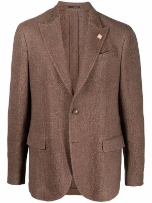 Single-breasted tailored blazer Lardini. Цвет: коричневый