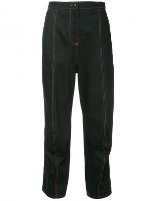 Укороченные брюки с контрастной строчкой Zambesi. Цвет: синий