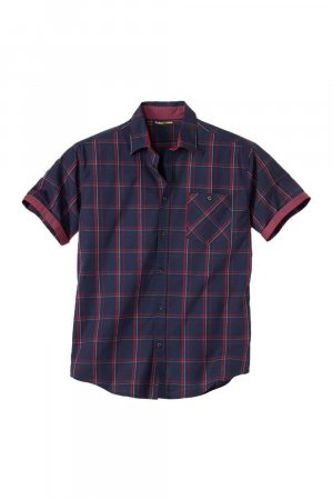 Рубашка из поплина в клетку с короткими рукавами , красный Atlas for Men