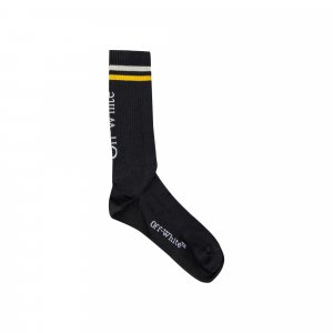 Длинные носки с большим логотипом Stripes, цвет Черный/Слоновая кость Off-White